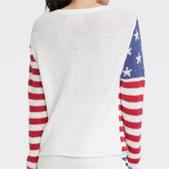 Grayson Threads American Flag Lightweight Knit Sweater Size XS - Picture 2 of 7